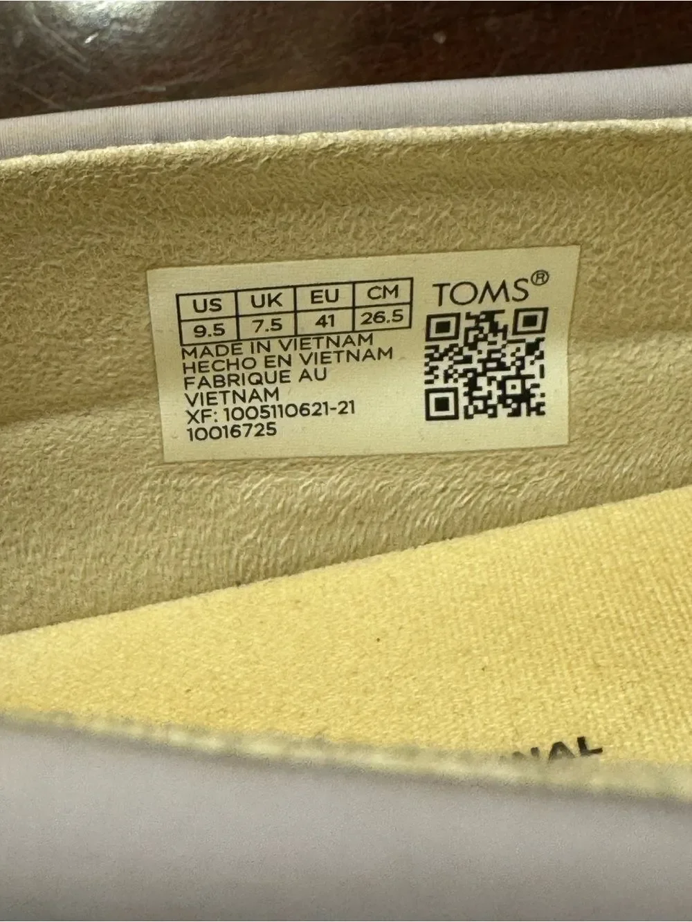 TOMS Mallow Alpargatas Quilted Pastel Lavender Peach Cream 9.5